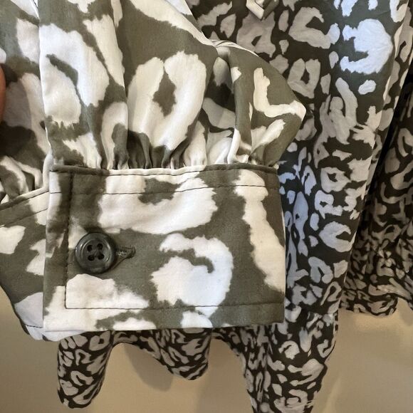 Elizabeth and James Olive Leopard Poplin Dress XL - Picture 7 of 15